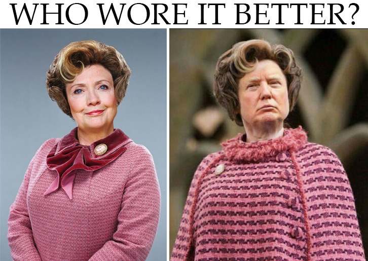 About those "jokes" comparing Hillary Clinton to Dolores Umbridge or Winn Adami…or Tracy ...